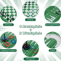 12 in 1 Spieltisch mit Tischfußball & Airhockey & Billard & Tischtennis & Schach & Bowling & Shuffleboard