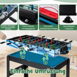15 in 1 Spieltisch Set Tischspiel multifunktional mit Tischfußball Hockey Billard Tischtennis