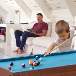 15 in 1 Spieltisch Set Tischspiel Multifunktional mit Tischfußball Hockey Billard Tischtennis Natur+Schwarz