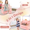 2 in 1 Spielzeugtruhe & Sitzbank für Kinder Aufbewahrungsruhe mit Sicherheitsscharnier