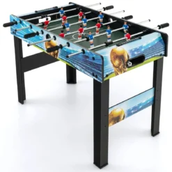 2 in 1 Tischkicker mit 14 Kicker & 2 Bällen & Punktezähler & Abnehmbaren Beinen Tischfußball