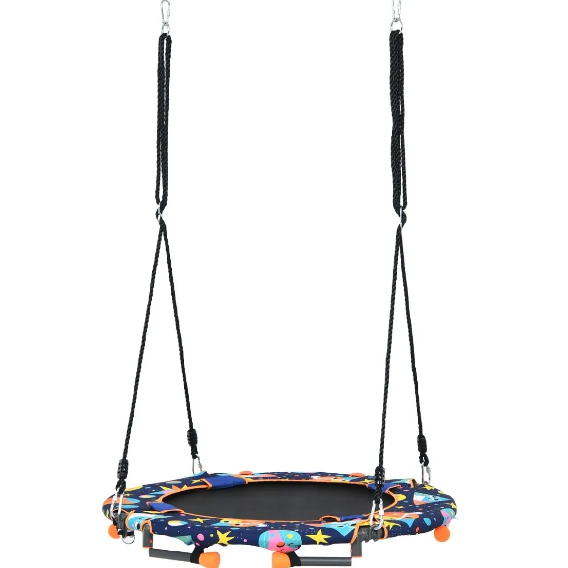 2-in-1 Trampolin & Schaukel klappbar faltbar mit 1,5 m Seilen klappbar faltbar 92 x 92 x 70 cm