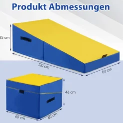 2 in 1 Turnmatte mit Tragegriff Schräge Gymnastikmatte Keilförmige Fitnessmatte