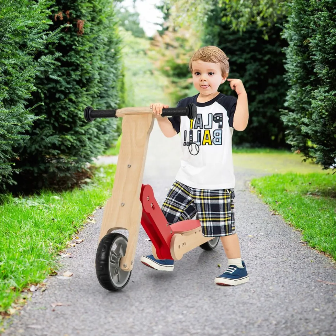 2 in 1 Umwandelbarer Kinderroller Laufrad mit Rutschfestem Lenker & Abnehmbarem Sitz