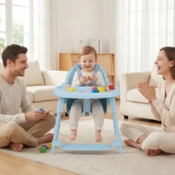 4-in-1 wandelbarer Hochstuhl für Babys Babyhochstuhl mit 2 Höhen Kinderstuhl Blau