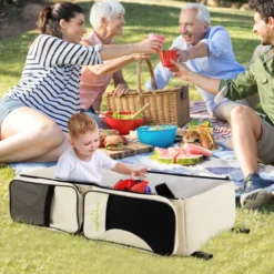 3-in-1-Wickeltasche Tragbare Baby-Reisetasche mit Wickelunterlage 85 x 38 x 18 cm