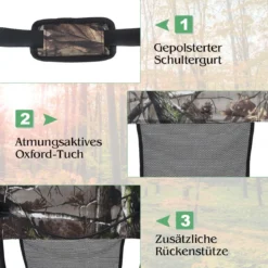 Jagdstuhl Campingstuhl Klappstuhl Faltbarer Unauffälliger Truthahn-Jagdstuhl 52x49x70 cm Tarnfarben