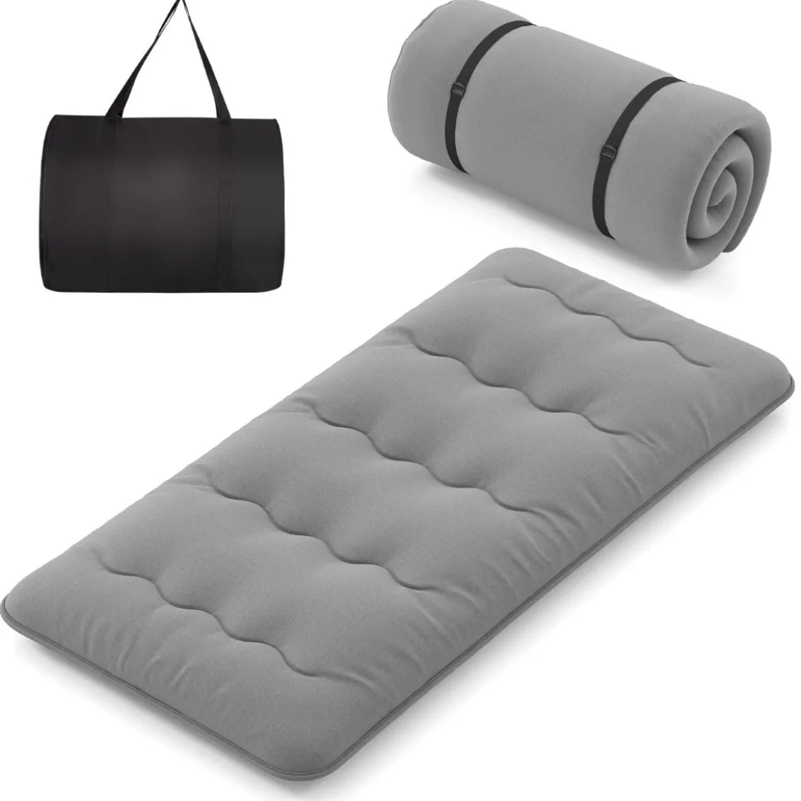 Japanische Futon Matratze mit Waschbarem Bezug & Tragetasche Tatami-Matte 90/140 x 200 cm