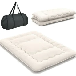 Japanische Futon Matratze mit Waschbarem Bezug & Tragetasche Tatami-Matte 90/140 x 200 cm