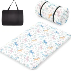Japanische Futon Matratze mit Waschbarem Bezug & Tragetasche Tatami-Matte 90/140 x 200 cm
