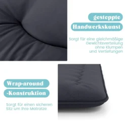Japanische Futon Matratze mit Waschbarem Bezug & Tragetasche Tatami-Matte 90/140 x 200 cm