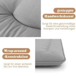 Japanische Futon Matratze mit Waschbarem Bezug & Tragetasche Tatami-Matte 90/140 x 200 cm