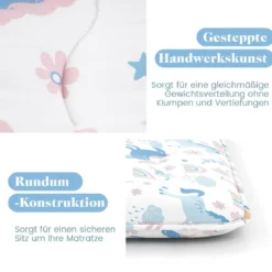 Japanische Futon Matratze mit Waschbarem Bezug & Tragetasche Tatami-Matte 90/140 x 200 cm