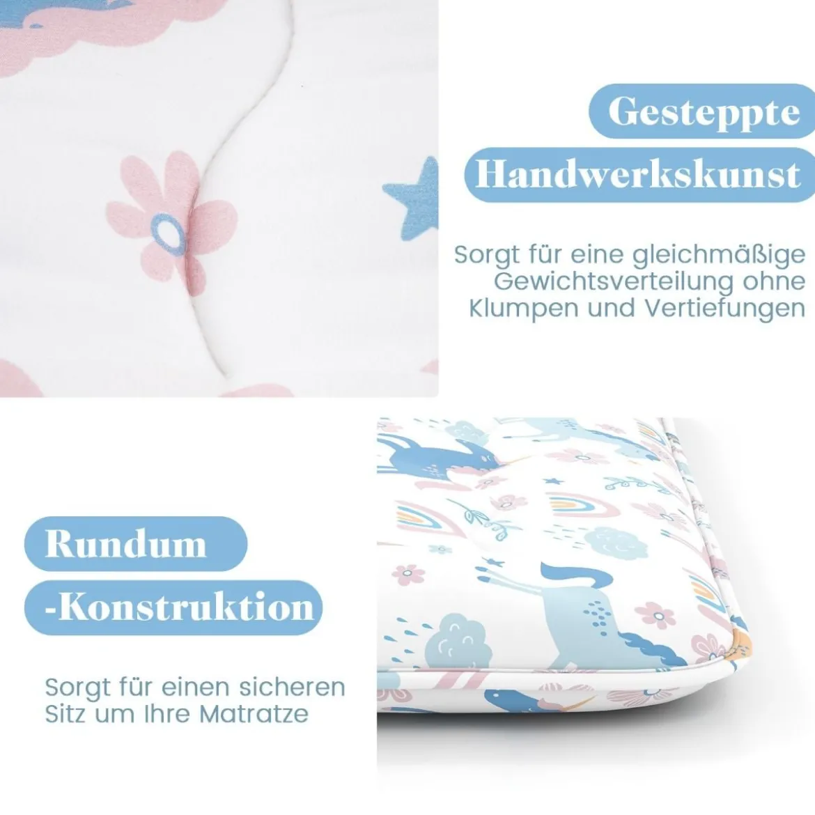 Japanische Futon Matratze mit Waschbarem Bezug & Tragetasche Tatami-Matte 90/140 x 200 cm