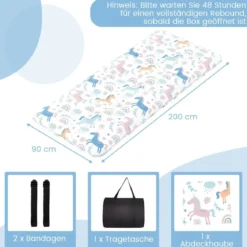 Japanische Futon Matratze mit Waschbarem Bezug & Tragetasche Tatami-Matte 90/140 x 200 cm