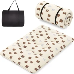 Japanische Futon Matratze mit Waschbarem Bezug & Tragetasche Tatami-Matte 90/140 x 200 cm