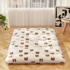 Japanische Futon Matratze mit Waschbarem Bezug & Tragetasche Tatami-Matte 90/140 x 200 cm