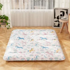 Japanische Futon Matratze mit Waschbarem Bezug & Tragetasche Tatami-Matte 90/140 x 200 cm