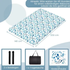 Japanische Futon Matratze mit Waschbarem Bezug & Tragetasche Tatami-Matte 90/140 x 200 cm
