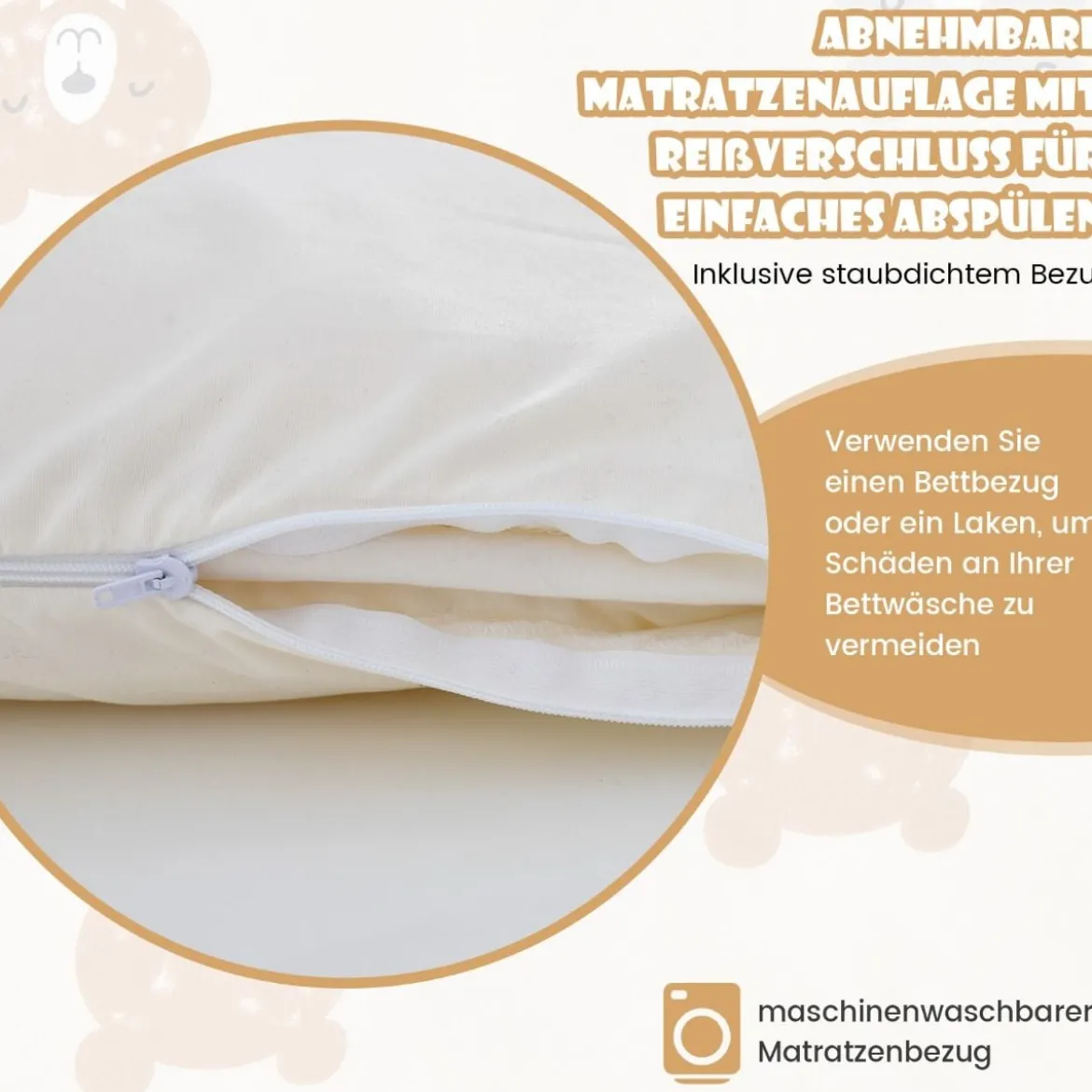 Japanische Futon Matratze mit Waschbarem Bezug & Tragetasche Tatami-Matte 90/140 x 200 cm