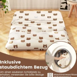 Japanische Futon Matratze mit Waschbarem Bezug & Tragetasche Tatami-Matte 90/140 x 200 cm