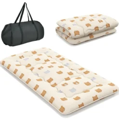 Japanische Futon Matratze mit Waschbarem Bezug & Tragetasche Tatami-Matte 90/140 x 200 cm