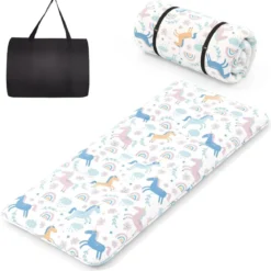 Japanische Futon Matratze mit Waschbarem Bezug & Tragetasche Tatami-Matte 90/140 x 200 cm