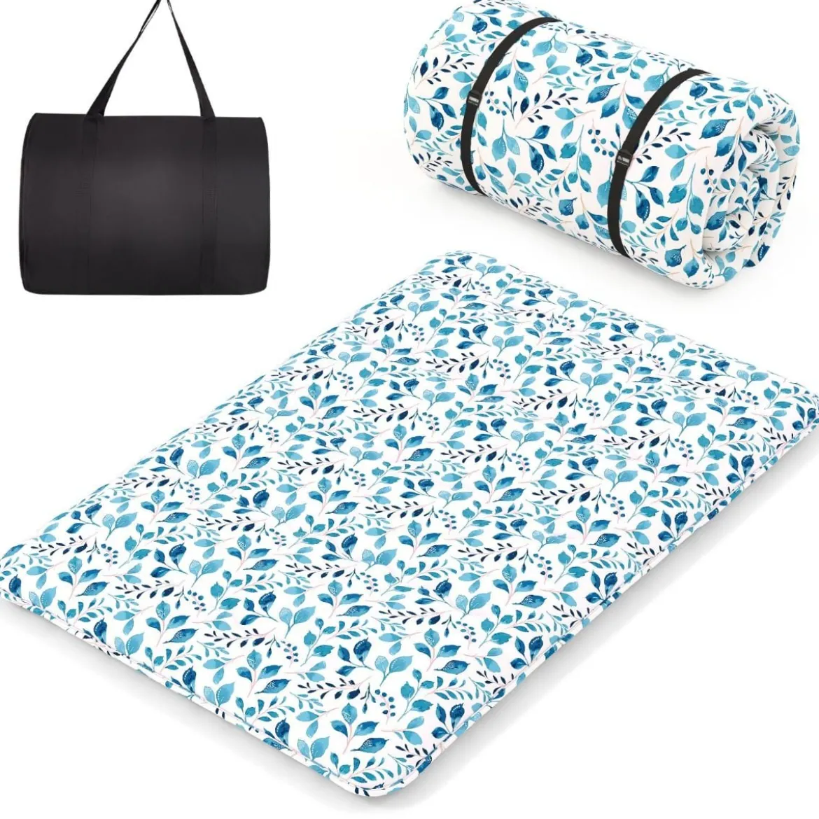 Japanische Futon Matratze mit Waschbarem Bezug & Tragetasche Tatami-Matte 90/140 x 200 cm