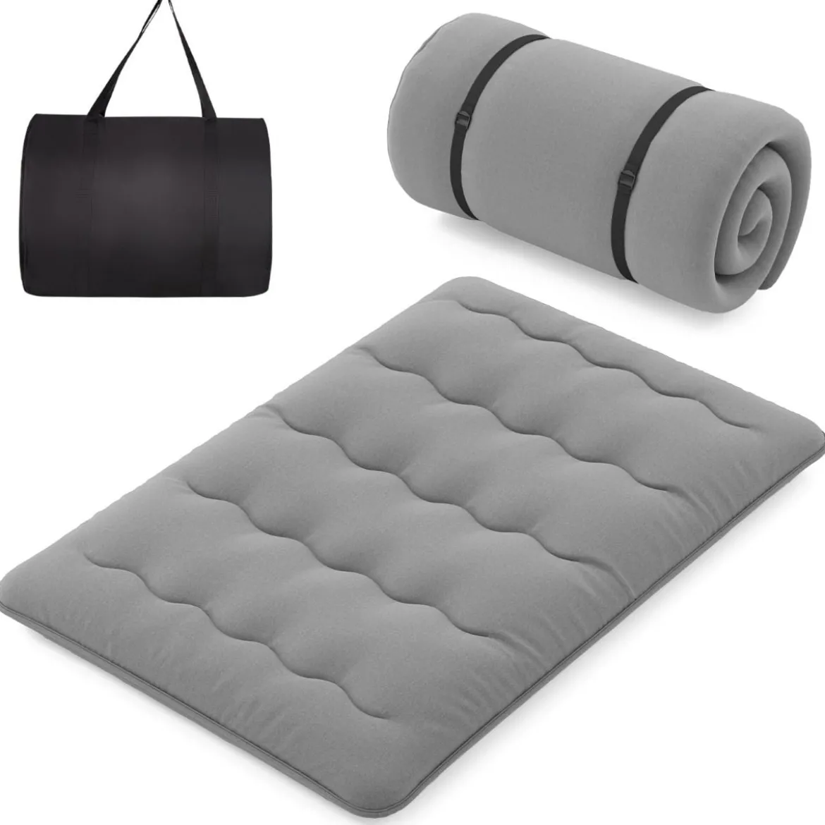 Japanische Futon Matratze mit Waschbarem Bezug & Tragetasche Tatami-Matte 90/140 x 200 cm