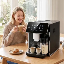 Kaffeevollautomat mit Mahlwerk & Milchbehälter Kaffeemaschine mit Automatischer Reinigung
