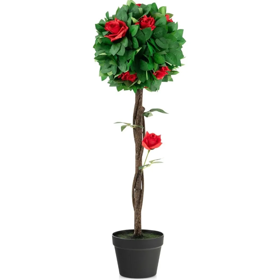 Kamelienbaum Künstliche Kamelienpflanze 92 x 22 x 24 cm Grün + Rot