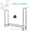 Kaminholzregal Aussen Metall 153 x 35,5 x 122,5 cm Brennholzregal mit wasserdichter Abdeckung