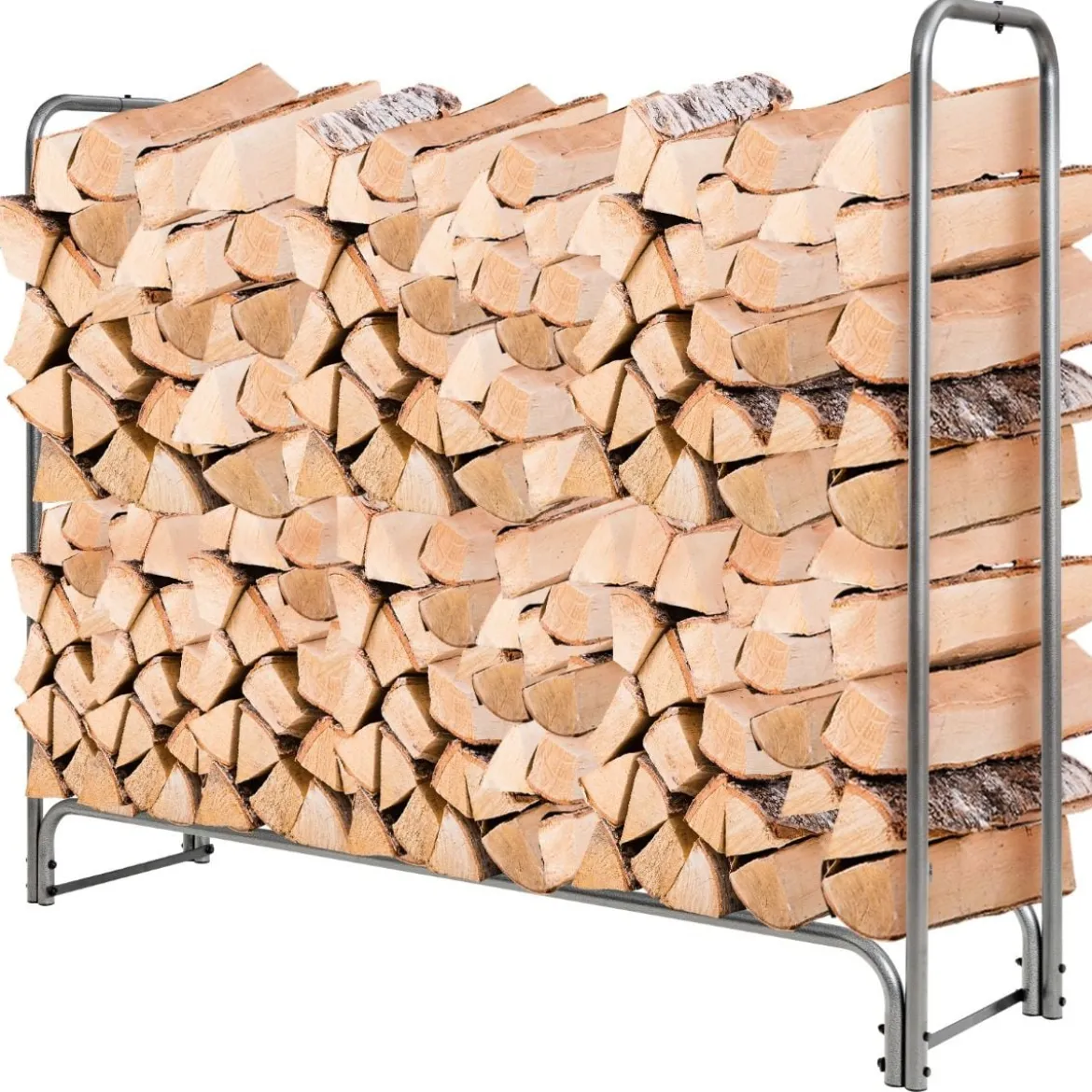 Kaminholzregal Aussen Metall 153 x 35,5 x 122,5 cm Brennholzregal mit wasserdichter Abdeckung