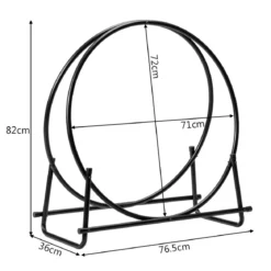 Kaminholzregal Kaminholz-Aufbewahrungsregal Metall 76,5 x 36 x 82 cm Schwarz