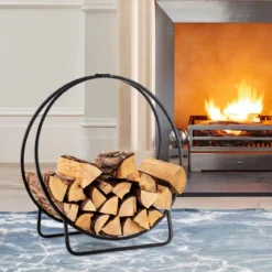 Kaminholzregal klappbarer Kaminholzständer aus Metall Brennholzregal bis 230 kg belastbar 60 x 36 x 62 cm