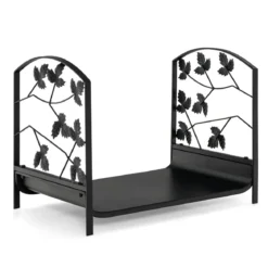 Kaminholzregal Metall Schwerlast-Brennholzregal Feuerholzregal 48 x 34 x 41 cm Schwarz