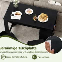 Küche Bartisch mit Weinregalen & Offenen Fächern & 2 Tür Küchentheke 2 Personen HausbarSchwarz