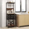 Küchenregal mit Weinregal Standregal mit Anlagen & 3 Hakens & Glashaltern Braun