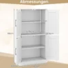 Küchenschrank mit 4 Türen & Verstellbaren Regalen Buffetschrank Vorratsschrank Weiß