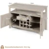 Küchen-Sideboard Küchenspeicherschrank Geschirr-Organisator Küchenschrank aus Holz 116 x 40 x 80,5 cm Grau