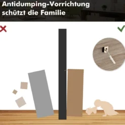 Küchen-Sideboard Küchenspeicherschrank Geschirr-Organisator Küchenschrank aus Holz 116 x 40 x 80,5 cm Grau