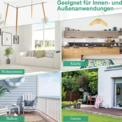 Küchentisch Moderner Esstisch mit Tischplatte aus Glas 110 x 70 x 75 cm Transparent + Natürlich