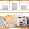Küchenwagen auf Rollen mit Arbeitsplatte & Schublade & 4 Regalen & Handtuchhalter Weiß