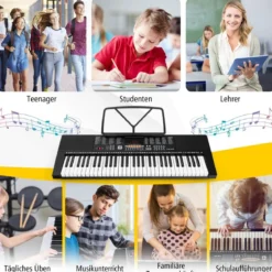 Keyboard Piano für Anfänger mit 61 Tasten Digitalpiano mit 300 Tönen