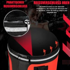 25,5 kg Boxsack-Set Boxsack mit 12 oz Boxhandschuhen & Handschlaufen Schwarz