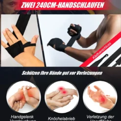25,5 kg Boxsack-Set Boxsack mit 12 oz Boxhandschuhen & Handschlaufen Schwarz