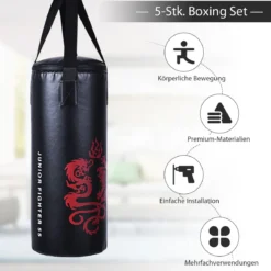 10KG Boxsack-Set mit 8oz Boxhandschuhen Kinder Punchingsack Punching Bag Boxing Bag