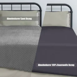 9,1 kg Gewichtete Decke Kuschelige Decke mit Premium-Glasperlen 203 x 152 cm Grau