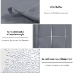 9,1 kg Gewichtete Decke Kuschelige Decke mit Premium-Glasperlen 203 x 152 cm Grau