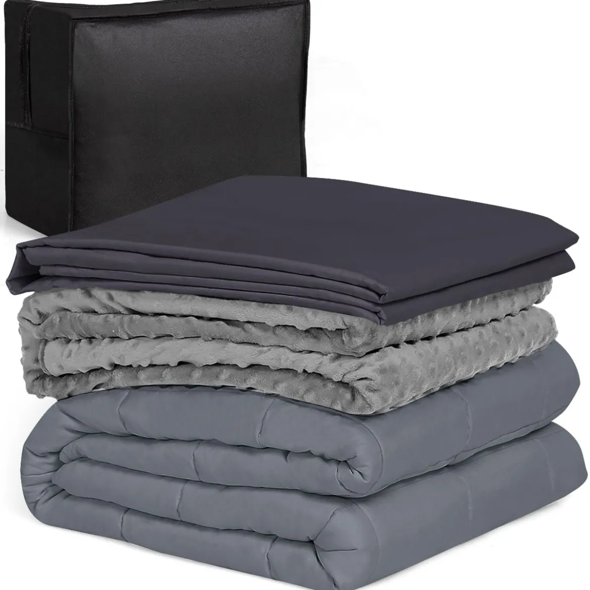 9,1 kg Gewichtete Decke Kuschelige Decke mit Premium-Glasperlen 203 x 152 cm Grau